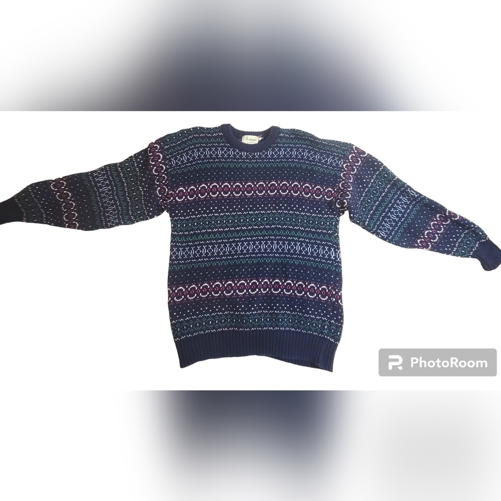 Vintage Borderglen Sweater Made In Great Britain  Womens Medium Woven Chunky VTG